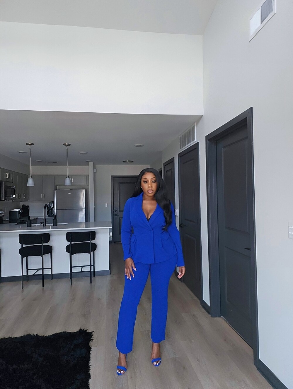 Blue Pantsuit